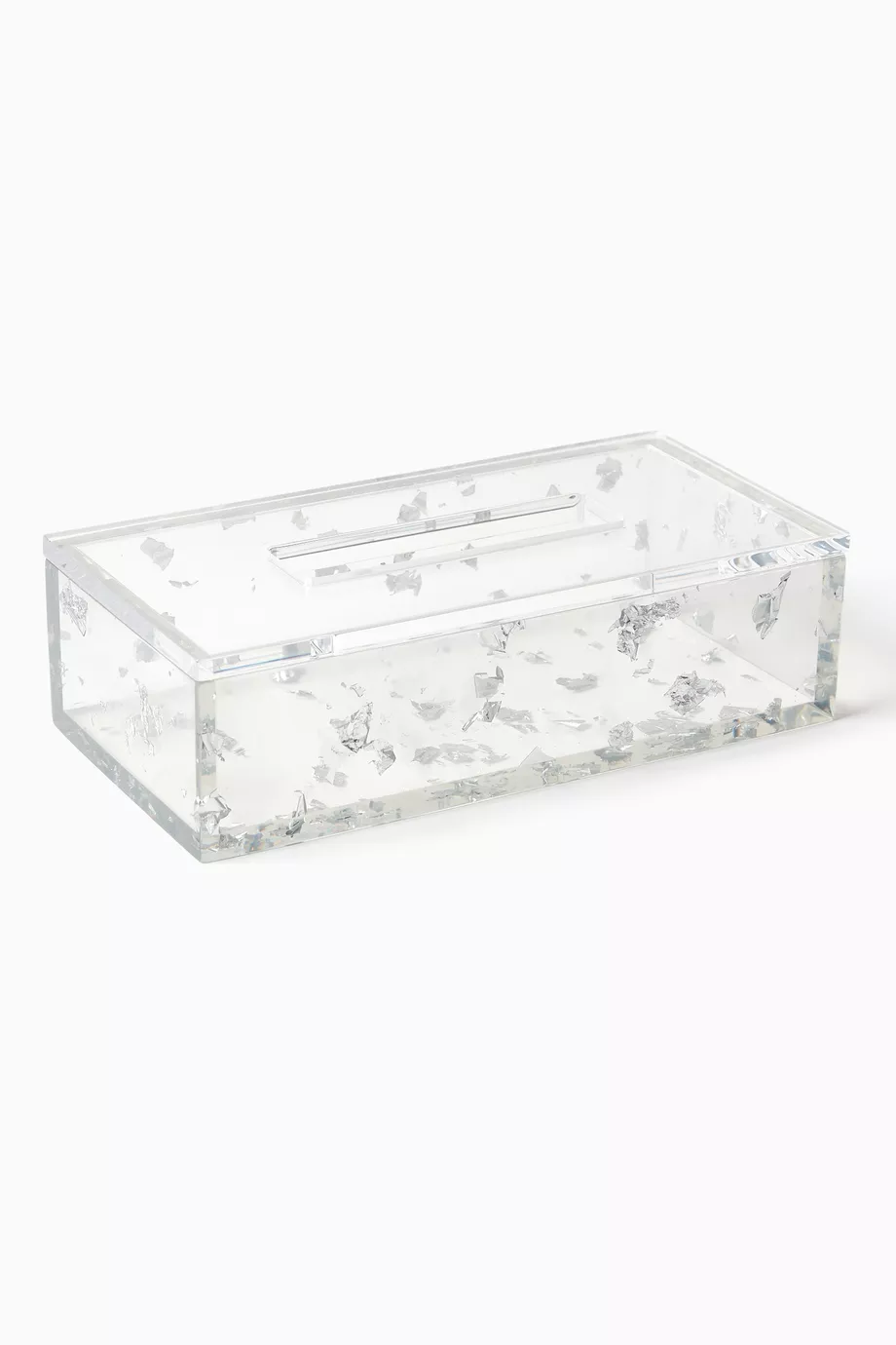 Reçine Gümüş Pulllu Mendil Kutusu, Şık & Dayanıklı