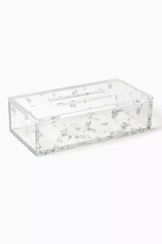 Reçine Gümüş Pulllu Mendil Kutusu, Şık & Dayanıklı