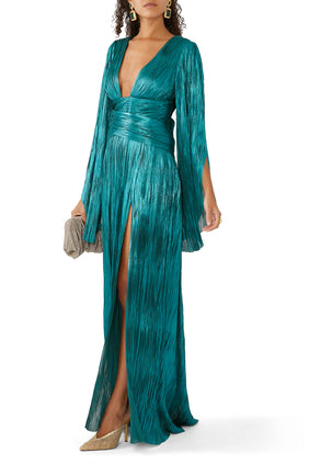 Alana Maxi Elbise - Teal Yeşil