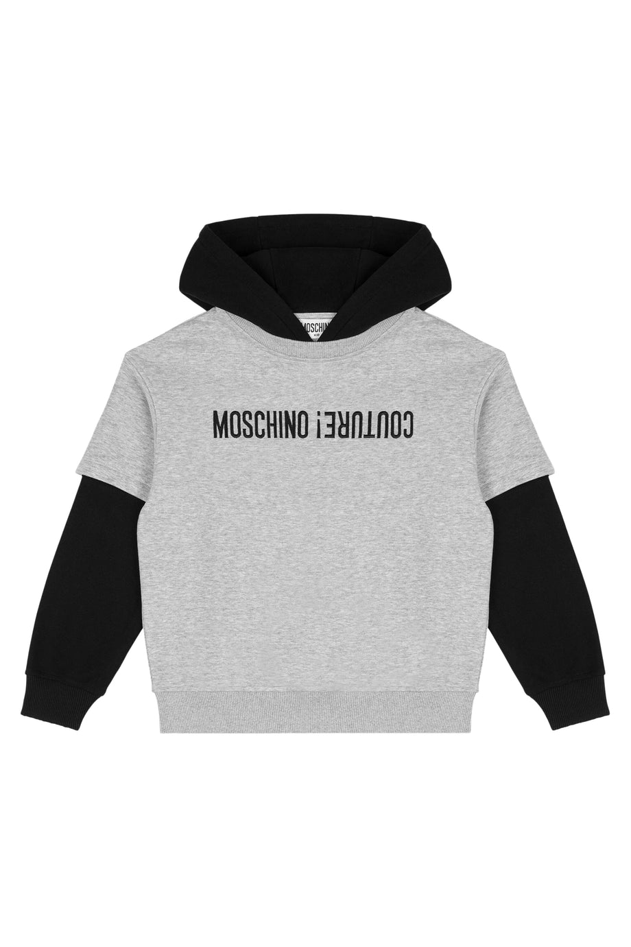 Çocuk Ters Logo Baskılı Kapüşonlu Sweatshirt