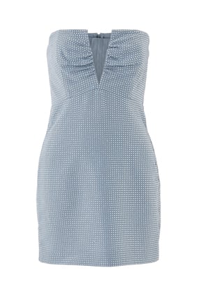 Straplez Diamante Mini Elbise