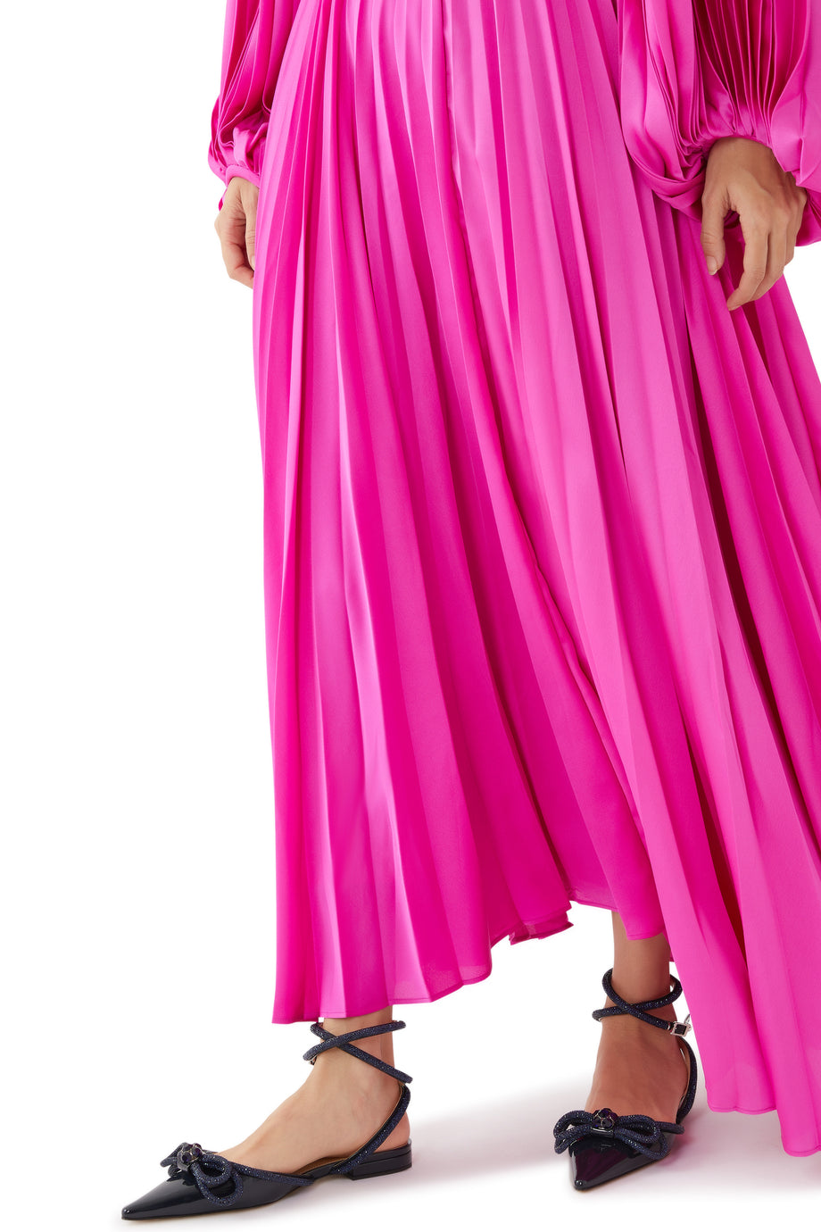 Çift Kurdele Saten Düz Ayakkabılar