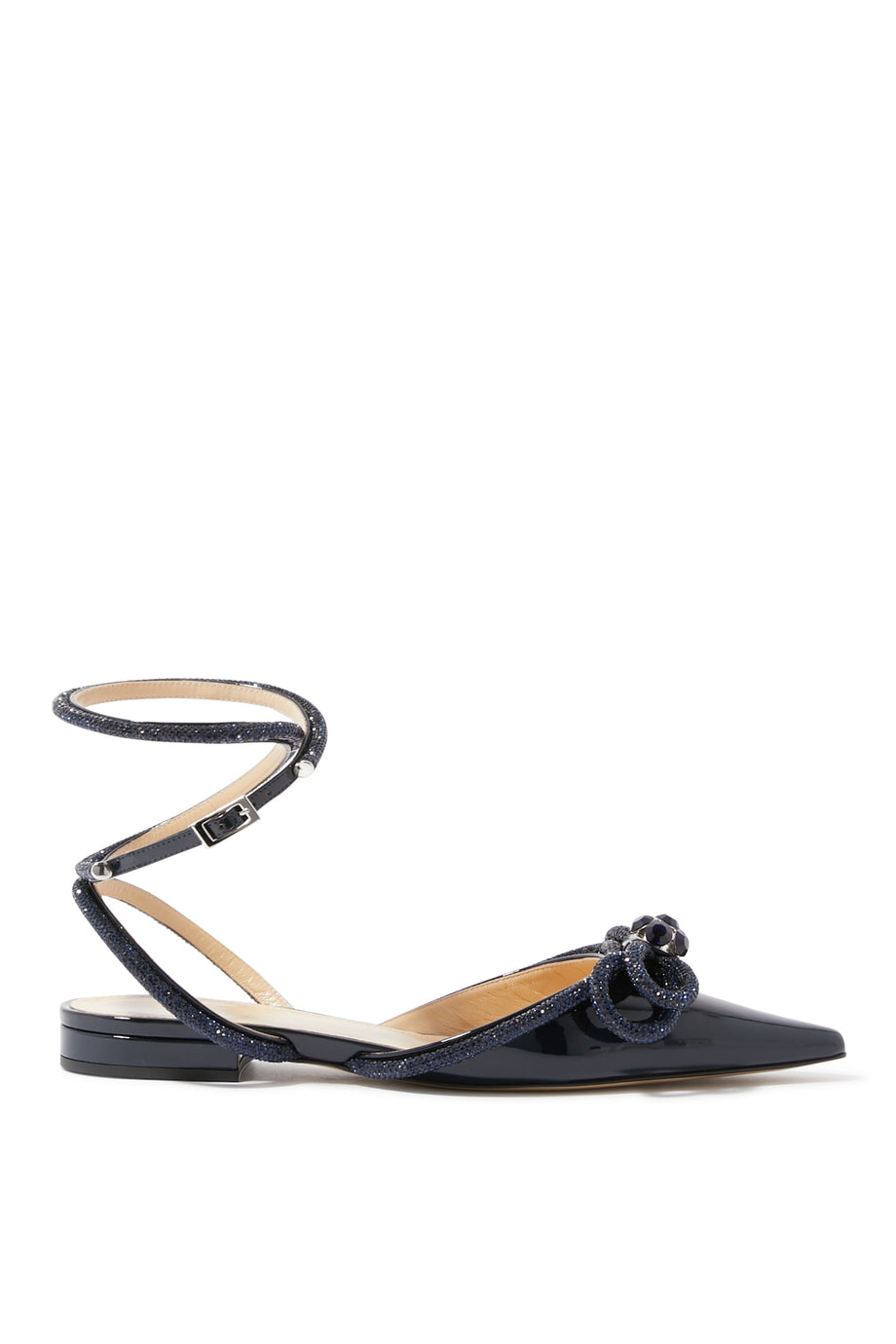 Çift Kurdele Saten Düz Ayakkabılar