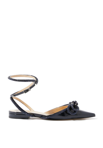 Çift Kurdele Saten Düz Ayakkabılar