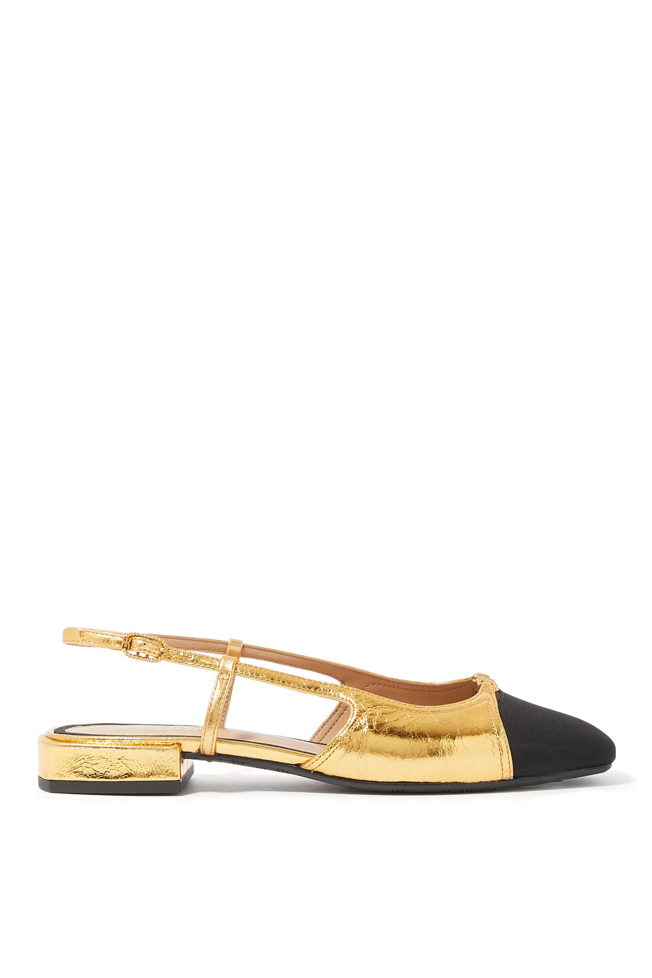 Kara Slingback Düz Ayakkabılar