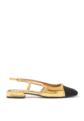 Kara Slingback Düz Ayakkabılar