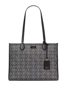 Kate Spade Çiçek Desenli Manhattan Tote Çanta - SİYAH