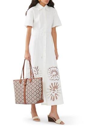 Kate Spade Çiçek Desenli Kanvas Tote Çanta - Bordo