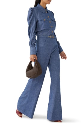 Eden Chambray Geniş Paça Pantolon