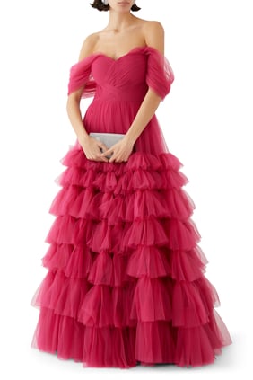 Jane Elbise - Parlak Pembe