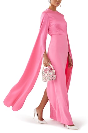 Adley Uzun Elbise - Pembe
