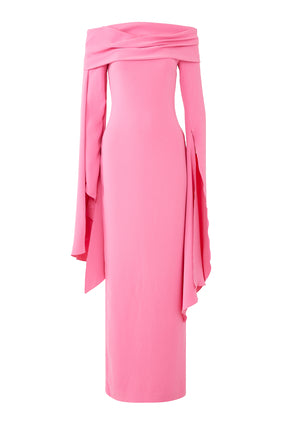 Arden Omuz Açık Maxi Elbise - Pembe