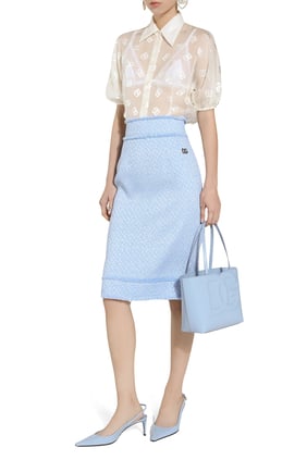 Küçük DG Logolu Mavi Alışveriş Çantası