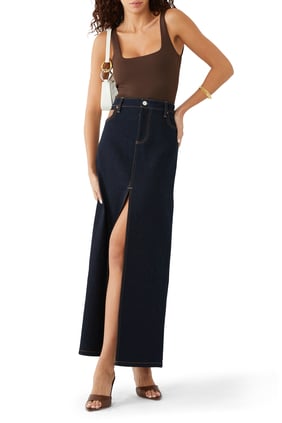 Vegan Kombinli Yüksek Bel Etek - Rye