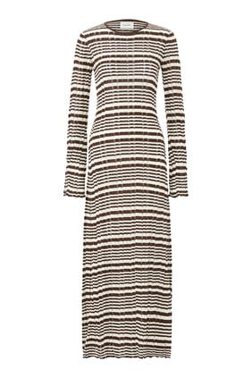 Şık Rib Çizgili Maxi Elbise - Holzweiler