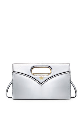 Küçük Elmas Metalik Ayna Deri Çanta