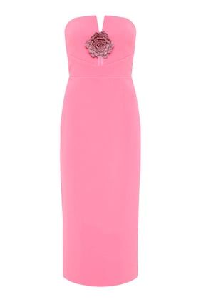 Aubree Straplez Midi Elbise