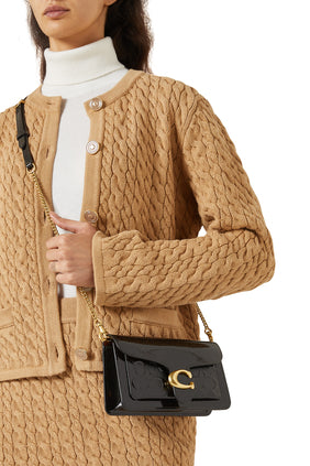 Coach Tabby İmza Patlak Deri Clutch Çanta - Siyah
