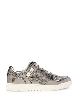 C201 Metalik Deri Düşük Top Sneakers