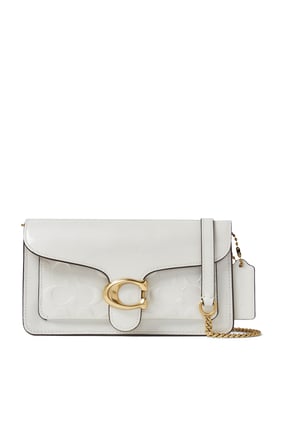 Coach Tabby İmza Patlayıcı Deri Clutch Çanta - BEYAZ