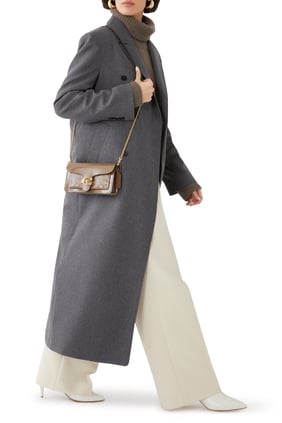 Coach Tabby İmza Suni Deri Clutch Çanta - Kahverengi