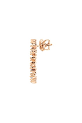 Klasik Elmas Savannah Mini Damla Küpeler, 18k Pembe Altın & Elmas