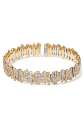 Pave Elmas Eternity Lines Bilezik - 18k Altın ve Elmas