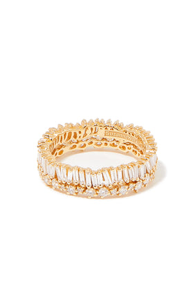 Parlak Alaia Sonsuzluk Yüzüğü, 18K Sarı Altın ve Elmas