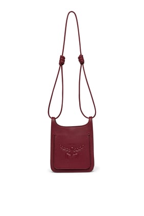 MCM Himmel Kabartmalı Logo Deri Hobo Çanta