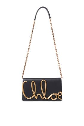 Chloe Logo Küçük Çapraz Çanta - SİYAH