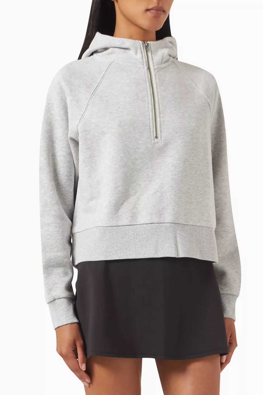 Restore Yarım Fermuarlı Kapüşonlu Sweatshirt, Organik Fransız Havlu, Rahat & Lüks