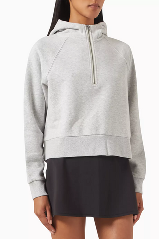 Restore Yarım Fermuarlı Kapüşonlu Sweatshirt, Organik Fransız Havlu, Rahat & Lüks