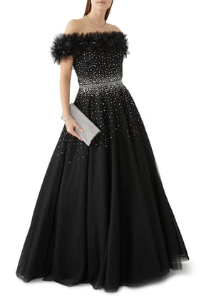 Şık Off-Shoulder Abiye Elbise - Zarif ve Modern Tasarım