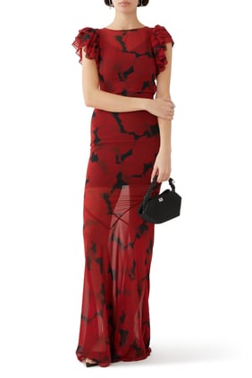 Bougainvillea Şifon Maxi Elbise - Zarafet ve Şıklık