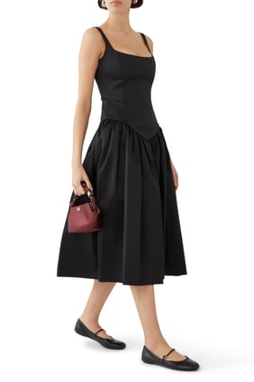 Lola Bonded Saten Midi Elbise