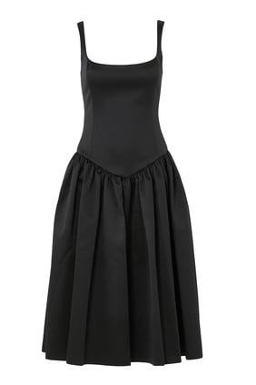 Lola Bonded Saten Midi Elbise