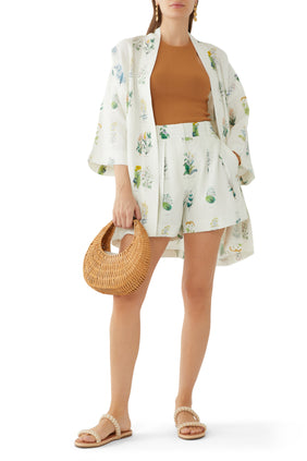 Oroton Yeşil Ev Çiçekli Şort