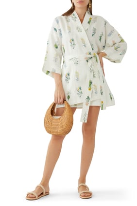 Yeşil Ev Çiçekli Kimono