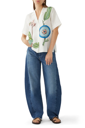 Agolde Luna Parçalı Boru Bacak Kot Pantolon