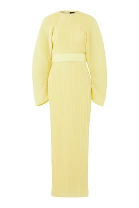 Mirabelle Plise Maxi Elbise - Sarı