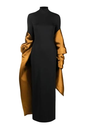 Lyana Altın/Siyah Maxi Elbise