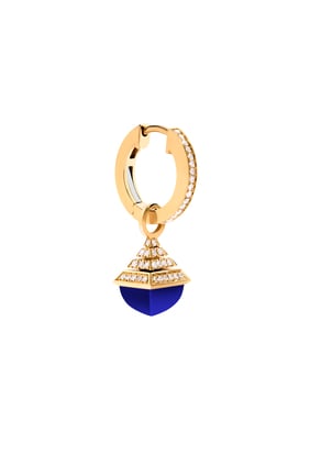 Cleo Mini Rev Damla Küpe, 18k Sarı Altın ve Elmas, Lapis Lazuli