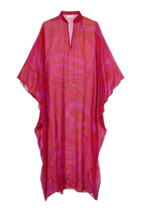 Marmo Desenli İpek Kaftan