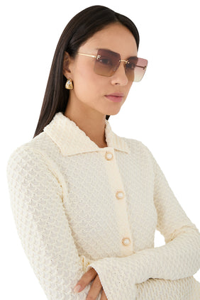 Fendi Logo Kristal Güneş Gözlüğü