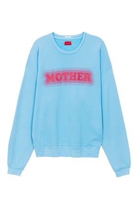 Mother Denim Kadın Mavi Drop Square Sweatshirt