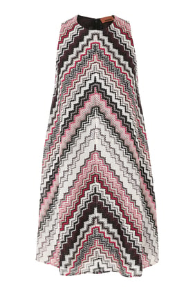 Zig Zag Metalik Mini Elbise