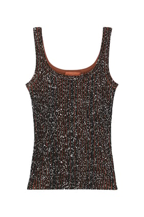 Missoni Payetli Triko Askılı Bluz - Siyah Çok Renkli