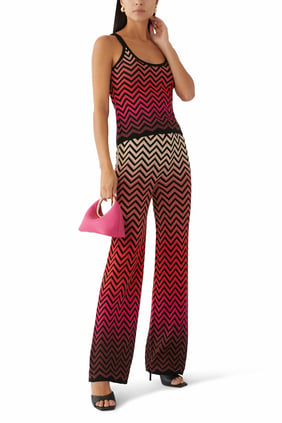 Missoni Chevron Desenli Siyah Kolsuz Bluz
