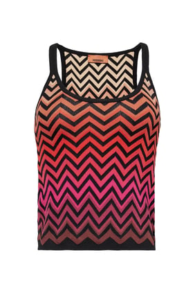Missoni Chevron Desenli Siyah Kolsuz Bluz