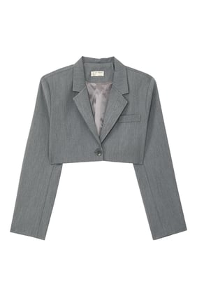 Yaka Detaylı Kısa Blazer Ceket
